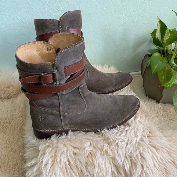 Frye Shirley Strap Suede Boot - Picture 2 of 5